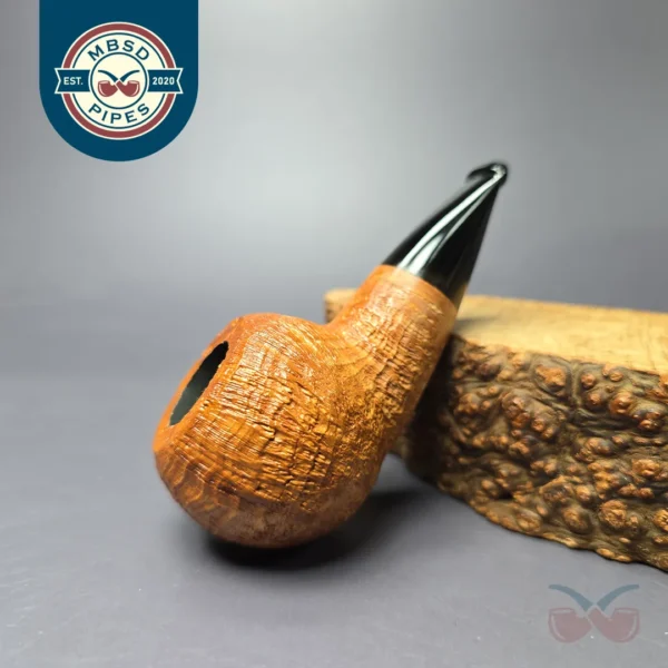 C-Pipe Sandblasted Nosewarmer Apple Handmade Briar Pipe, New