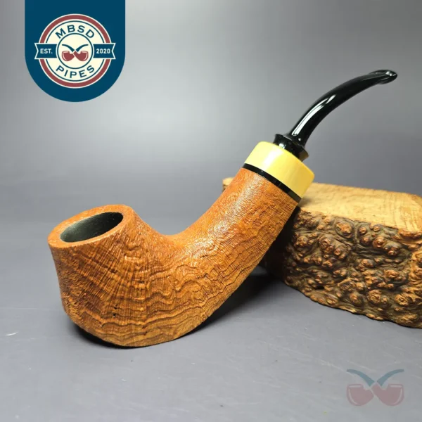 Eclesias Pipes Sandblasted Volcano w/ Boxwood Estate Briar Pipe, Czech Estates