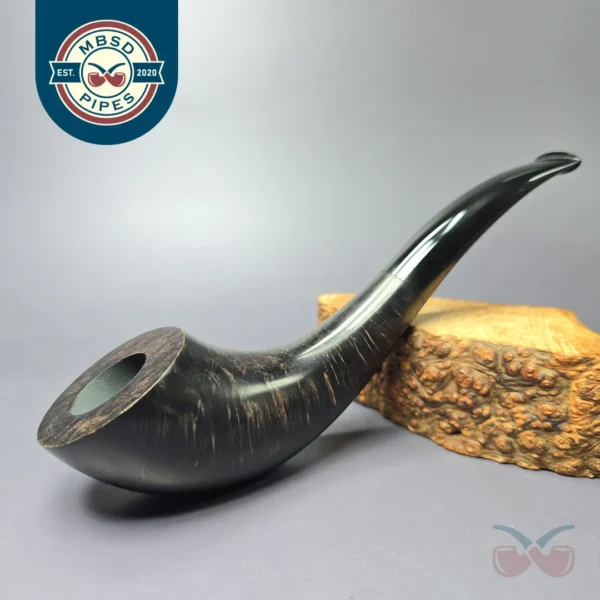 Eldritch Pipes XL Smooth Viking Horn Estate Briar Pipe, Unsmoked
