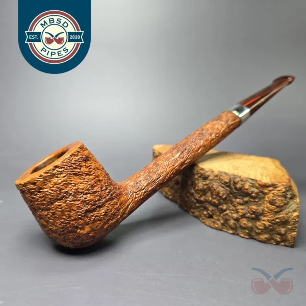 Ferndown (Antique) Bark Rusticated Canadian w/ Silver Estate Briar Pipe, English Estates