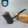 Herriot Pipes Sandblasted Poker w/ Fordite Handmade Briar Pipe, New