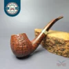 Herriot Pipes Contrast Sandblasted Bent Billiard w/ Horn Handmade Briar Pipe, New