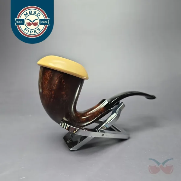 HS Studio Smooth Calabash w/Boxwood Estate Briar Pipe, Unsmoked