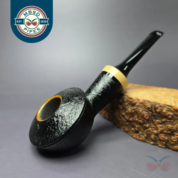 Eclesias Pipes Sandblasted Bullcap w/ Boxwood Handmade Briar Pipe, New