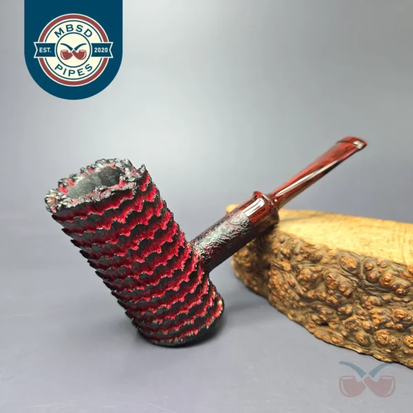 Eclesias Pipes “Dragon Scale” Contrast Sandblasted Poker Handmade Briar Pipe, New