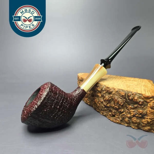 Adam Remington Sandblasted Dublin w/ Horn Estate Briar Pipe, Unsmoked