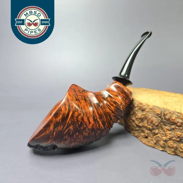 Walt Cannoy Cardinal House Langford Smooth Spiral Horn Handmade Briar Pipe, New