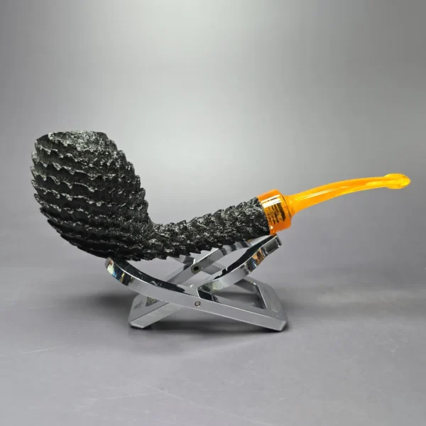 Eclesias "Dragon Scale" Sandblasted Egg Handmade Briar Pipe, New - Image 2