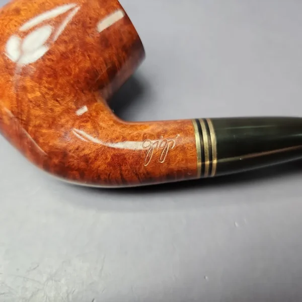 Gigi Epoca Smooth Bent Billiard Estate Briar Pipe, Unsmoked, 9mm - Image 2