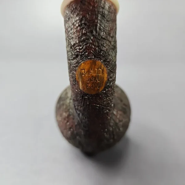 Rad Davis 2010 Partially Sandblasted Rhodesian w/Ivorite Estate Briar Pipe, Unsmoked - Image 2