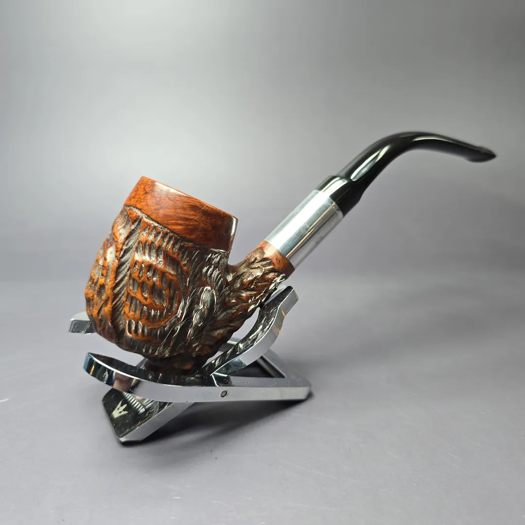 LHS Purex Rusticated Cavalier Estate Briar Pipe, American Estates - Image 2