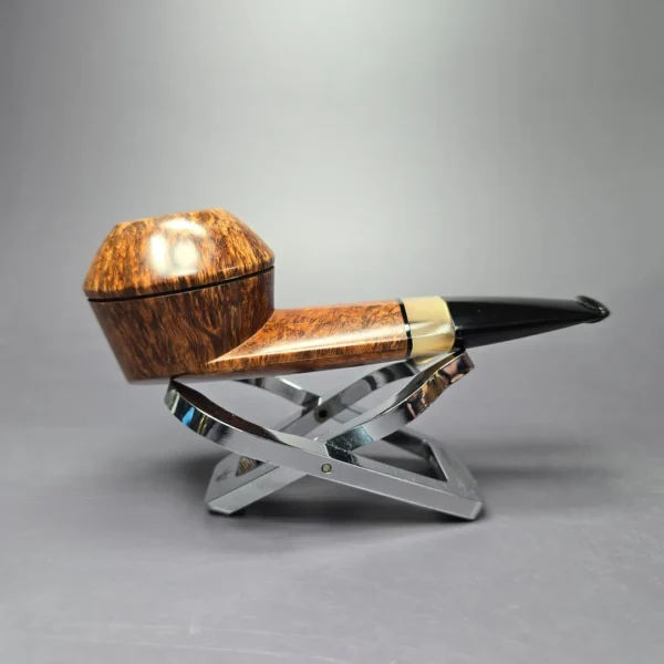 Marek Kando Smooth Wide Shank Bulldog w/Horn Estate Briar Pipe, Other Estates - Image 2