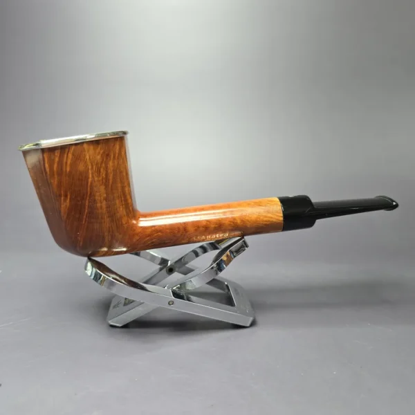 L'Anatra Limited Edition Dan Pipe Pipe of the Year 2007 Smooth Panel w/ Silver Cap Estate Briar Pipe, Italian Estates 9mm - Image 2