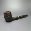 Dunhill 1991 Shell Briar 4103 Sandblasted Billiard w/ Brass Estate Briar Pipe, English Estates - Image 2