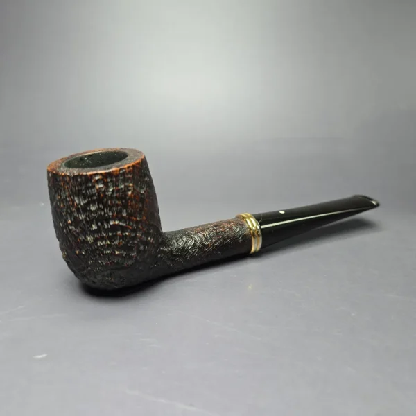 Dunhill 1991 Shell Briar 4103 Sandblasted Billiard w/ Brass Estate Briar Pipe, English Estates - Image 2