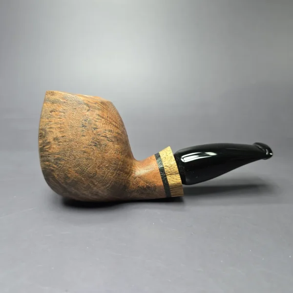 Peter Toth Contrast Sandblasted Freehand w/ Zebrawood Handmade Briar Pipe, New - Image 2