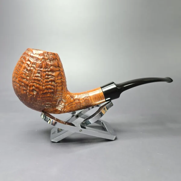 WO Larsen Straight Grain Grade Sandblasted Egg Estate Briar Pipe, Danish Estates - Image 2
