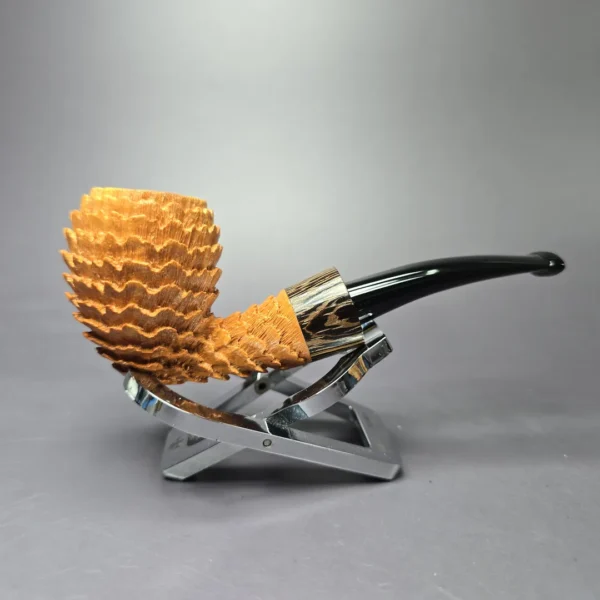 Eclesias Pipes “Dragon Scale” Sandblasted Acorn w/ Wenge Handmade Briar Pipe, New - Image 2