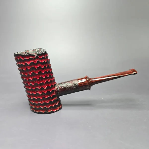 Eclesias Pipes “Dragon Scale” Contrast Sandblasted Poker Handmade Briar Pipe, New - Image 2