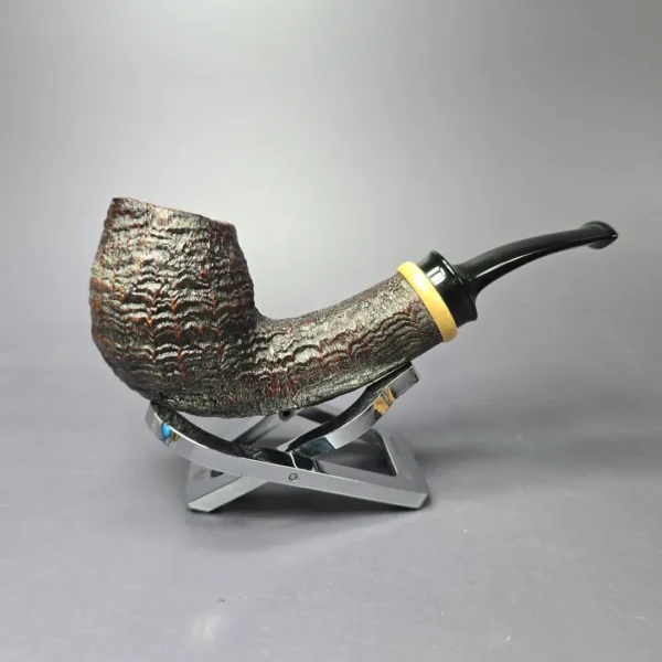 Jared Coles 2023 Sandblasted Brandy w/ Boxwood Estate Briar Pipe, American Estates - Image 2