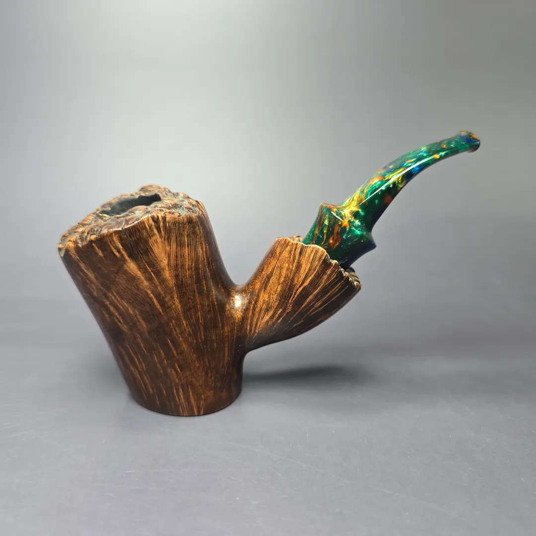Dragon Briars by Joshua Ronish Smooth Poker Estate Briar Pipe, Unsmoked - Image 2
