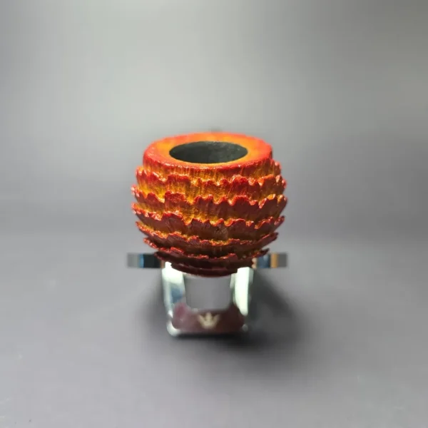 Eclesias Pipes "Dragon Scale" Sandblasted Prince w/ Bamboo Handmade Briar Pipe, New - Image 3