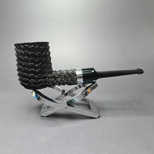 Eclesias Pipes "Dragon Scale" Sandblast Billiard w/ Duraluminum Handmade Briar Pipe, New, 9mm - Image 3