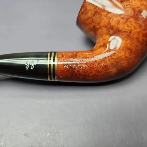 Gigi Epoca Smooth Bent Billiard Estate Briar Pipe, Unsmoked, 9mm - Image 3