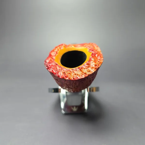 Bonsai Pipes Sandblasted Zulu Dublin w/ Zebrawood Handmade Briar Pipe, New - Image 3