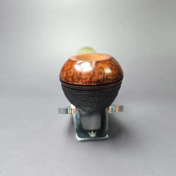 Voboril Pipes Partially Sandblasted Chubby Bulldog Estate Briar Pipe, Unsmoked - Image 3