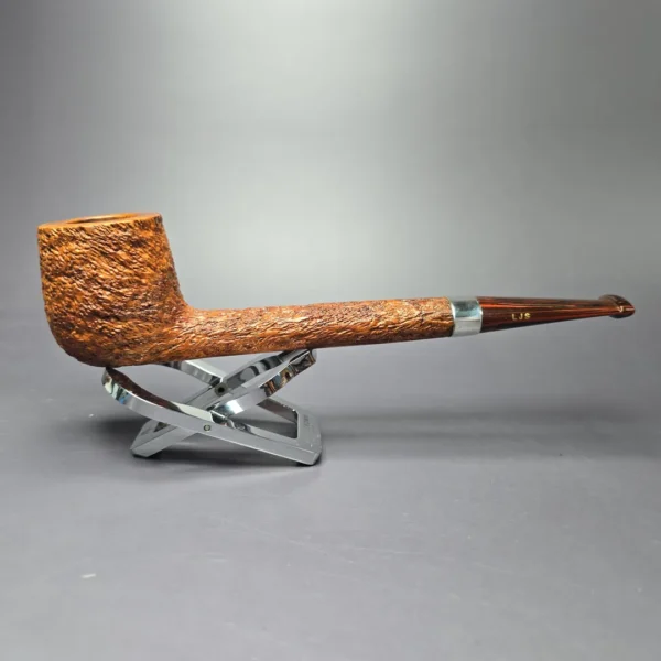Ferndown (Antique) Bark Rusticated Canadian w/ Silver Estate Briar Pipe, English Estates - Image 3