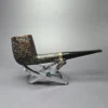 Dunhill 1991 Shell Briar 4103 Sandblasted Billiard w/ Brass Estate Briar Pipe, English Estates - Image 3