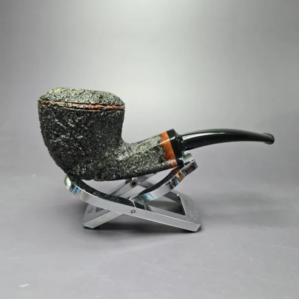 Herriot Pipes Rusticated Panel Shank Rhodesian Handmade Briar Pipe, New - Image 3