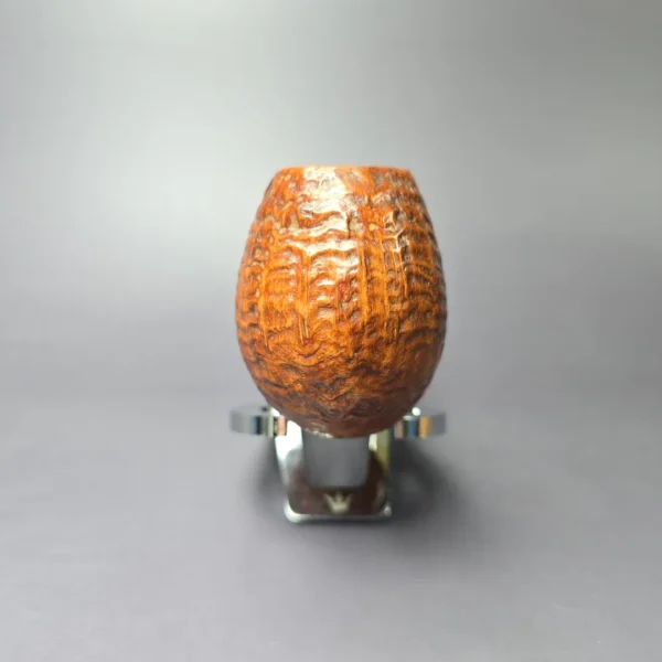 WO Larsen Straight Grain Grade Sandblasted Egg Estate Briar Pipe, Danish Estates - Image 3