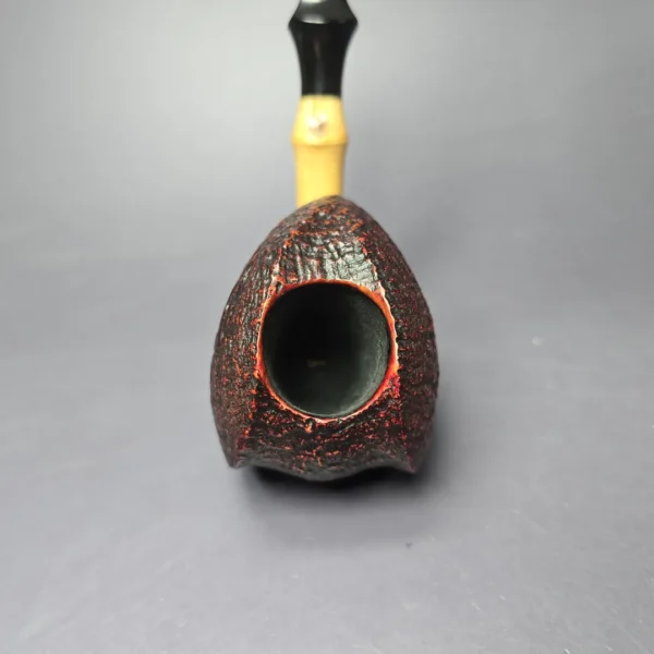 Lasse Skovgaard Sandblasted Elephant's Foot w/ Bamboo Estate Briar Pipe, Unsmoked - Image 3
