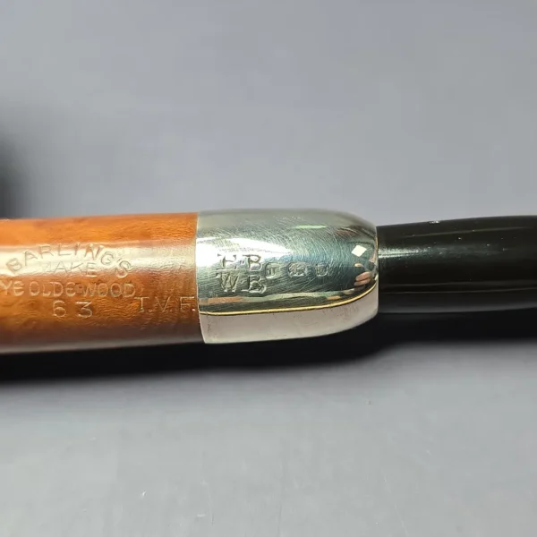Barling's Make 1953 63 YOW EL Smooth Billiard w/Silver Estate Briar Pipe, English Estates - Image 3