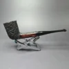 James Upshall Bark Group 6 Rusticated Long Dublin Estate Briar Pipe, Unsmoked - Image 3