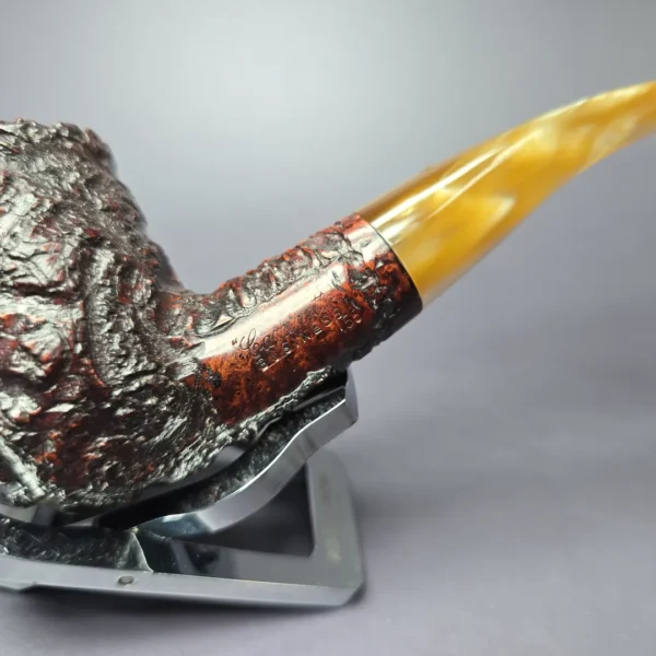Caminetto Pre-175 Business 155 Rusticated Brandy Estate Briar Pipe, Unsmoked - Image 3