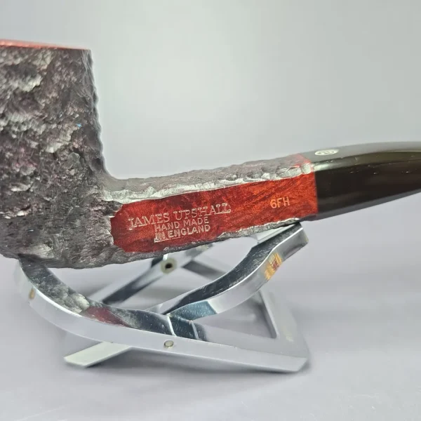 James Upshall Bark Group 6 Rusticated Panel Dublin Estate Briar Pipe, Unsmoked - Image 3