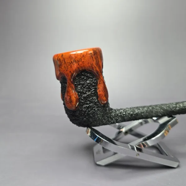 Walt Cannoy 10th Anniversary Cardinal House Morton Wax Drip Handmade Briar Pipe, New - Image 3