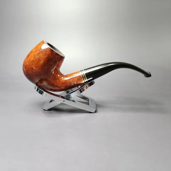 Gigi Epoca Smooth Bent Billiard Estate Briar Pipe, Unsmoked, 9mm - Image 4