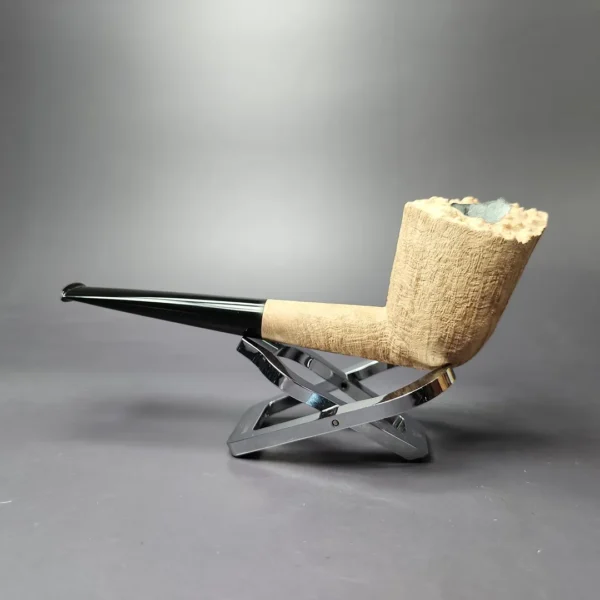 Pipe Tristan Natural Sandblast Dublin w/ Plateaux Estate Briar Pipe, Unsmoked - Image 4