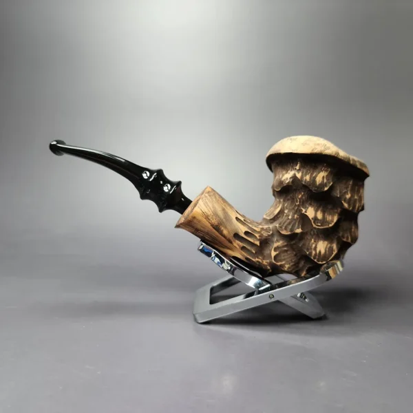 Nording Spruce Matte Rusticated Freehand Estate Briar Pipe, Unsmoked - Image 4