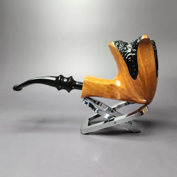 Nording Spiral Partially Rusticated Freehand Estate Briar Pipe, Unsmoked - Image 4