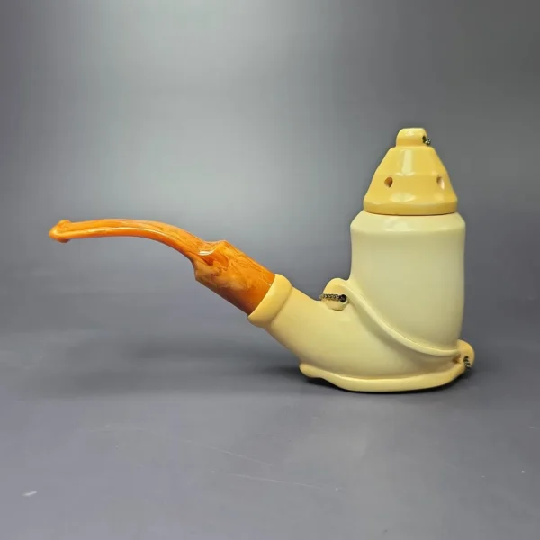 CAO XL Smooth Sitter w/ Wind Cap Estate Block Meerschaum Pipe, Turkish Estates - Image 4
