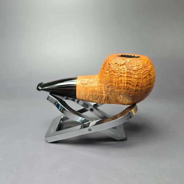 C-Pipe Sandblasted Nosewarmer Apple Handmade Briar Pipe, New - Image 4