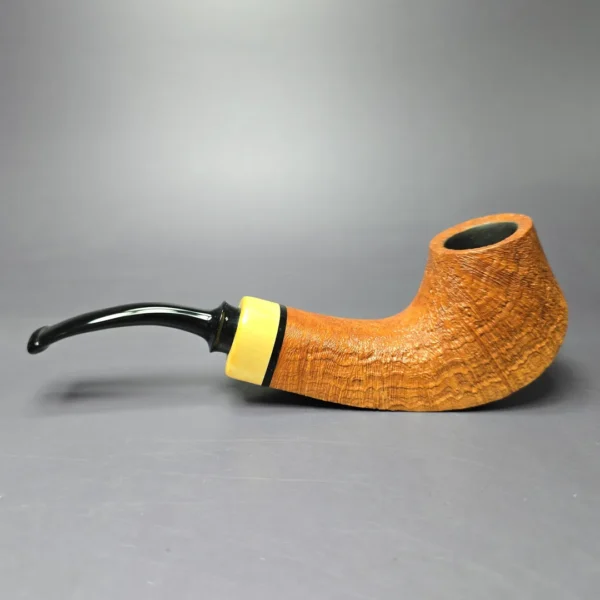 Eclesias Pipes Sandblasted Volcano w/ Boxwood Estate Briar Pipe, Czech Estates - Image 4