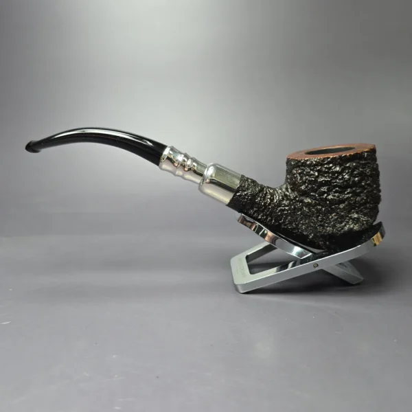 Ferndown Bark Rusticated Acorn w/ Silver Spigot Estate Briar Pipe, English Estates - Image 4