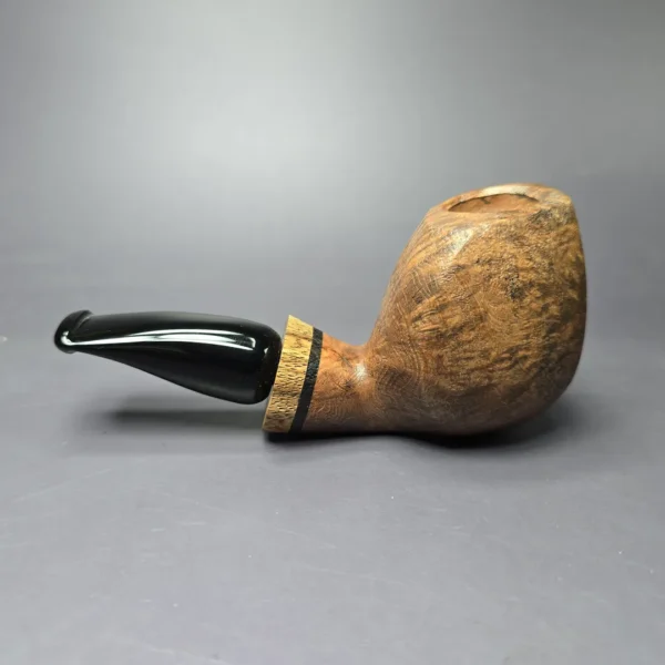 Peter Toth Contrast Sandblasted Freehand w/ Zebrawood Handmade Briar Pipe, New - Image 4