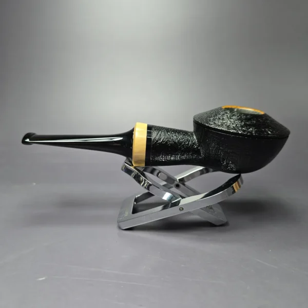 Eclesias Pipes Sandblasted Bullcap w/ Boxwood Handmade Briar Pipe, New - Image 4